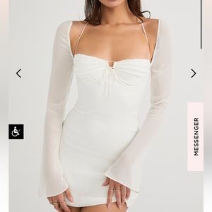 House of CB Babydoll Ivory Chiffon Halter Mini Dress